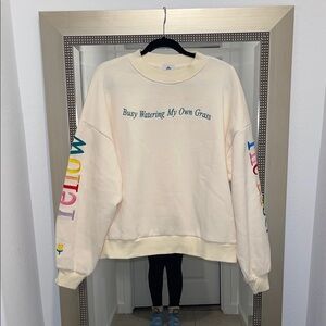 Yllw the Label Cream Graphic Women's Sweater size medium